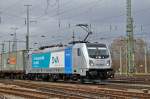 Lok 187 008-8 durchfährt den Badischen Bahnhof.