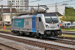 Lz 187 008-8 fährt im Bahnhof Pratteln vorbei.Bild vom 9.5.2016