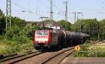 189 028-4 DB kommt als Umleiter mit einem Kesselzug aus Holland nach Deutschland und fährt durch Viersen in Richtung Mönchengladbach).