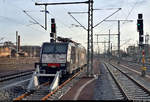 189 844-4 (Siemens ES64F4–844) der Mitsui Rail Capital Europe GmbH (MRCE), vermietet an PKP Cargo International a.s., noch mit Logo der ehemaligen Advanced World Transport a.s. (AWT), ist in Halle(Saale)Hbf auf dem neuen Stumpfgleis 150 abgestellt.
Aufgenommen am Ende des Bahnsteigs 6/7.
(Smartphone-Aufnahme)
[19.12.2019 | 14:15 Uhr]