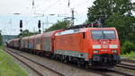DB Cargo AG [D] mi  189 057-3  [NVR-Nummer: 91 80 6189 057-3 D-DB] und gemischtem Güterzug am 28.07.21 Durchfahrt Bf. Saarmund.