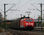 189er mit dem  CSQ 60082 Bremerhafen - Kornwestheim in Asperg, November 07.