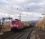 DB 189 019-3 mit einem gemischten Gterzug Richtung Mainz in Wiesbaden-Biebrich; 22.01.2008