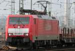 Die 189 089-6 zieht ihren langen Gterzug aus Aachen West am 07.03.2009