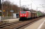 189 039 zieht am 08.03.09 einen Hangatner-Zug durch Burgkemnitz nach Halle(S).