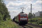 Ltzchen-Sprinter: 189 071 (9180 6189 071-4 D-DB) ist mit einem langen Gterzug von Hagen-Vorhalle in die Niederlande unterwegs.