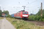 Eine Seltenheit auf der KBS 350: 189 080 mit Hollandlatz und dem CSQ von Gttingen nach Nievenheim, am 1.7.2009 in Nordstemmen