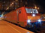 189 032-5 als Zuglok fr den City-Night-Line nach Wien/Mailand in Kln Hbf.