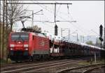 189 057 (9180 6189 057-3 D-DB) schleppt den CSQ  AUDI-Express , Ingolstadt-Nord - Osnabrck Hbf, bei Hagen-Kabel in Richtung Norden.