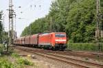 189 020 mit einem gemischten Gterzug am 08.07.2010 in Eystrup