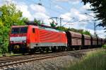 189 043-3 mit Schttgutwagen durch Bonn-Sd - 11.06.2011