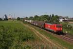 189 059-9 mit gemischtem Gterzug nach Mannheim Rbf bei Riedstadt-Wolfskehlen. 25.05.11