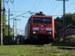 189 016 durchfhrt mit ihrem Containerzug Dresden Cotta am 16.10.11.