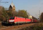 189 030-0 und 189 037-5 mit Erzzug in Bonn Oberkassel am 28.03.2012