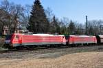 189 037-5 im Doppelpack beim Bf Bonn-Oberkassel - 26.03.2012