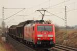 189 057-3 DB Schenker Rail bei Staffelstein am 26.03.2013.