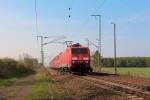 189 018-5 hatte am 24.04.13 die ehrenvolle Aufgabe T 62629 von Rostock-Seehafen nach Dresden-Friedrichstadt zu bespannen. Am 25.04.13 ging der Zug gezogen von einer weiteren BR 180 weiter nach Zwickau. Whrend 151 116 ( AK-Lok ) weiter nach Nrnberg zur Reaktivierung geht, ist es fr die 5 Kndelpressen die vorletzte Fahrt zum Stillstandsmanagement in Chemnitz. 
Hier ist der Zug mit -63 in Frauenhain unterwegs.
