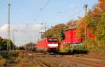 189 069-8 durchfhrt am 24.10.2013 mit einem Gterzug Ratingen-Lintorf