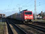 Am 24.11.2013 kam 189 006 mit einem Containerzug aus Richtung Magdeburg durch Stendal und fuhr weiter über Wittenberge nach Hamburg.