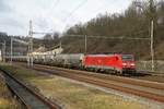 489 009 mit Güterzug in Brezova nad Svitavou am 28.11.2016.