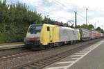 189 089 kommt mit einem Klv durch Bonn-Mehlem gen Norden gefahren. 
Samstag den 8.7.2017