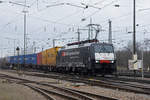 Lok 189 282-7 durchfährt den badischen Bahnhof. Die Aufnahme stammt vom 10.01.2019.