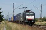 ERS Railways ES 64 F4-998 mit einem Containerzug in Wiesental am 22.07.09
