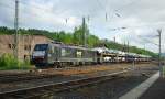 Am 25.05.2010 konnte ich 189 935 (ES 64 F4-035 mit ihren Autotransportwagen in Richtung Sden am B Eltmannshausen/Eschwege West ablichten.