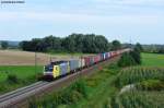 ES 64 F4 031 mit einem Containerzug Richtung Augsburg kurz vor Landweid (Lech), 11.08.2011