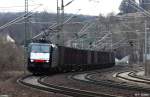 189 93721 MRCE ES 64 F4-037 vor Ganzzug Kohle - Container black-box Richtung Naumburg, KBS Thringer Bahn KBS 580 Erfurt - Naumburg, fotografiert vor Bhf.