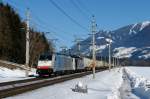 186 251 + 189 914 mit dem Ostrava-KLV am 21.02.2012 unterwegs bei Terfens.