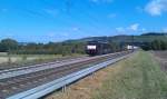 MRCE 189er mit Containerzug am 11.08.2012 bei Himmelstadt.