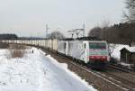 189 907 mit Ekol Gterzug, aufgenommen bei bersee am 11.02.2013