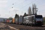 MRCE Dispolok/ERS Railways ES 64 F4-998 am 20.4.13 mit einem Containerzug in Unkel.