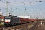 MRCE Dispolok/TXL ES 64 F4-023 am 31.5.13 mit einem leeren Autozug in Bremen Hbf.