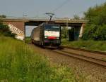 Hier noch mal eine Variante des Fotos von der 189 284 mit einem Jan deRijk Zug bei Grevenbroich. 7.6.2013