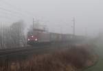 189 800 ist am 20.01.14 mit einem Containerzug an der Schöpsdrehe bei Plauen/V.