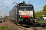 Am 17.04.2014 fuhr die MRCE/SBB Cargo ES 64 F4-084 als Tfzf durch den Bahnhof von Müllheim (Baden) gen Schweiz.