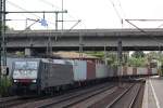 MRCE Dispolok/Metrans ES 64 F4-159 am 29.7.13 mit einem Containerzug in Hamburg-Harburg