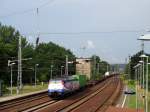 Die ERS 189 213 mit ihrer schicken Werbung hatte am 28.7.14 den Poznan Shuttle am Haken.