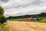 ES 64 F4-281(189 281)Bayernhafen mit Arcese KLV Richtung Ulm bei Ebersbach an der Fils am 1.7.2016.