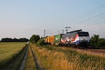 ES 64 F4-213 (189 213-2)  Linked by Rail  am 11.06.2015 bei Buggingen in der Abendsonne kurz vor dem Ziel mit dem  Weil am Rhein -Shuttle (Rotterdam Waalhaven - DUSS Weil am Rhein) in Richtung Müllheim (Baden).
