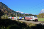 189 918 + 189 912 mit DGS 41857 am 02.11.2014 bei Bischofshofen.