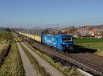 Die 192 103 mit einem Autozug  am 07.11.2020 unterwegs bei Lehrberg.