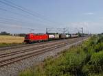 Die 193 326 mit einem KLV-Zug am 14.07.2018 unterwegs bei Unterweilbach.