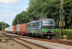 193 213 mit Containerzug in Fahrtrichtung Nienburg(Weser). Aufgenommen in Eystrup am 22.07.2015.