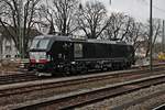 Am Nachmittag des 15.02.2016 stand MRCE/WLC X4 E-872 (193 872-9) abgestellt im Bahnhofsbereich von Müllheim (Baden), nachdem sie zuvor einen Kesselzug aus Hambugr Hohe-Schaar nach Basel Bad Rbf gebracht hatte.