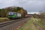193 754 ELL mit einem Containerzug bei Postbauer-Heng Richtung Nürnberg, 02.03.2020