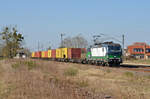 193 227 der ELL führte für die Rail Force One am 20.03.22 einen Containerzug durch Jütrichau Richtung Roßlau.