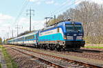 193 290 (NVR-Nummer: 91 80 6193 297-4 D-ELOC) Vectron mit einem Eurocity EC in Richtung Berlin bei der Fahrt auf den südlichen Berliner Außenring bei Diedersdorf am 27.